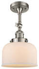 Franklin Restoration Large Bell 1 Light Semi-Flush Mount in Brushed Satin Nickel