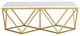 Riko Rectangular Coffee Table WithGold Metal Leg