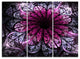 "Dark Purple Fractal Flower Digital" Metal Wall Art, 3 Panels, 36"x28"