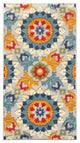 3"x5" Orange Floral Lattice Indoor Outdoor Area Rug