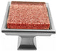 Sparkling Crimson Red Sand Crystal Glass Brushed Nickel Madison Classic Knob