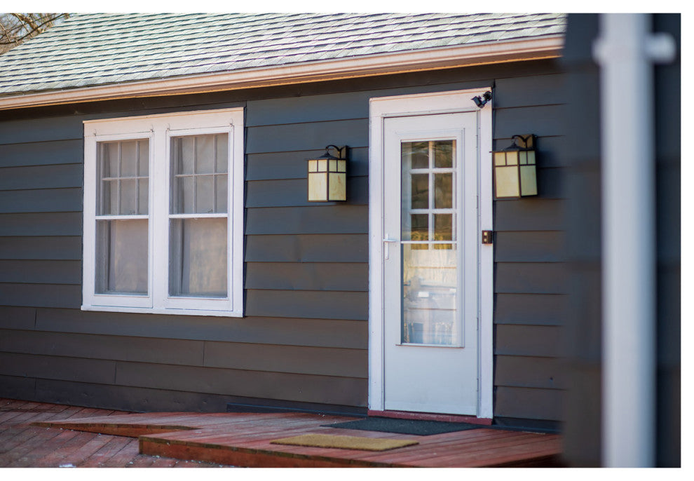 Coldwater 1-Light Outdoor Wall Lantern, Burnished, H1y Glass