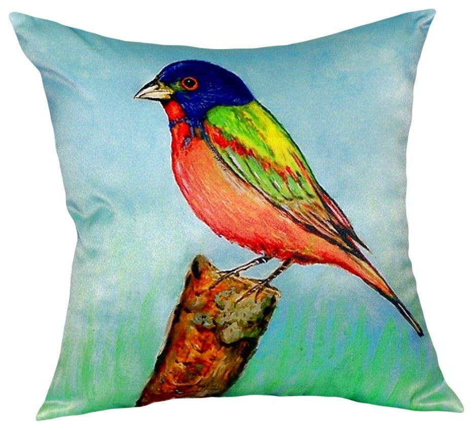 Painted Bunting No Cord Pillow - Set of Two 18x18
