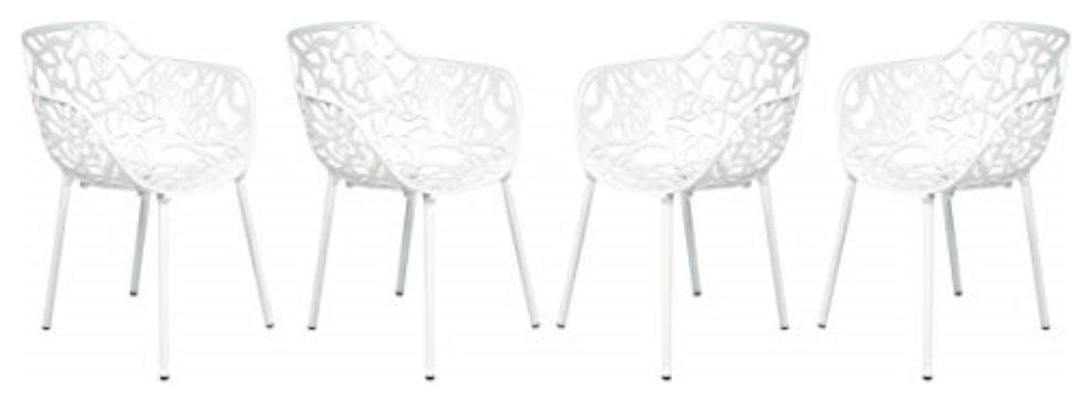 LeisureMod Modern Devon Aluminum Chair, Set of 4
