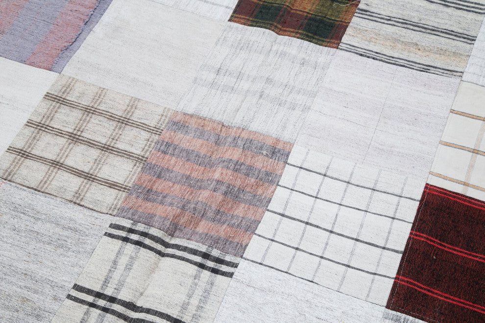 Rug N Carpet - Handmade Turkish 6' 7'' x 9' 10'' Vintage Patchwork Kilim Rug