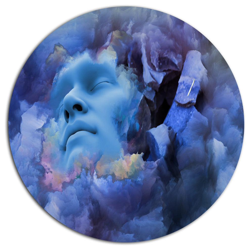 Game Of Dream Woman Sleeping, Abstract Disc Metal Artwork, 23"
