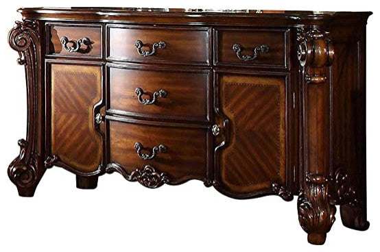 HomeRoots 71" X 21" X 38" Cherry Wood Dresser