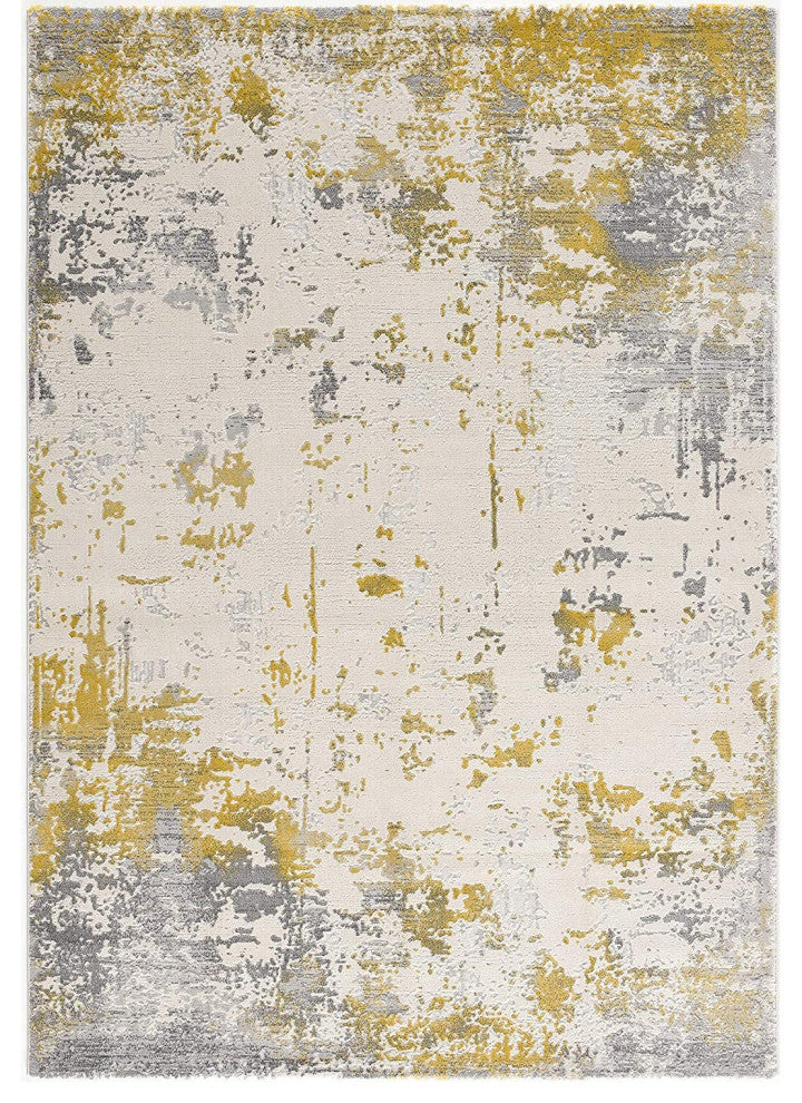 13' Runner Gold Abstract Dhurrie Runner Rug