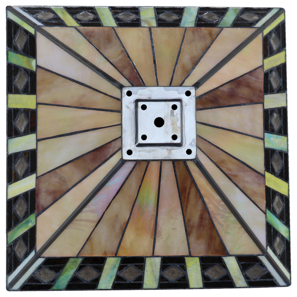 Giles Tiffany 3-Light Mission Double Lit Table Lamp 16" Shade