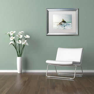 Rivrin "Haunted Lighthouse in the Storm" Art, Silver Frame, White Mat, 20x16