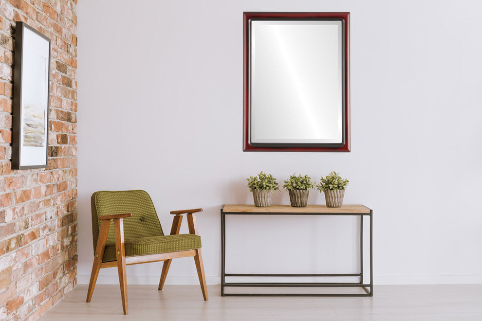 Pasadena Framed Rectangle Mirror, Rosewood, 13"x17"