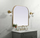 Metal Frame Arch Mirror 40X38 Inch, Brass