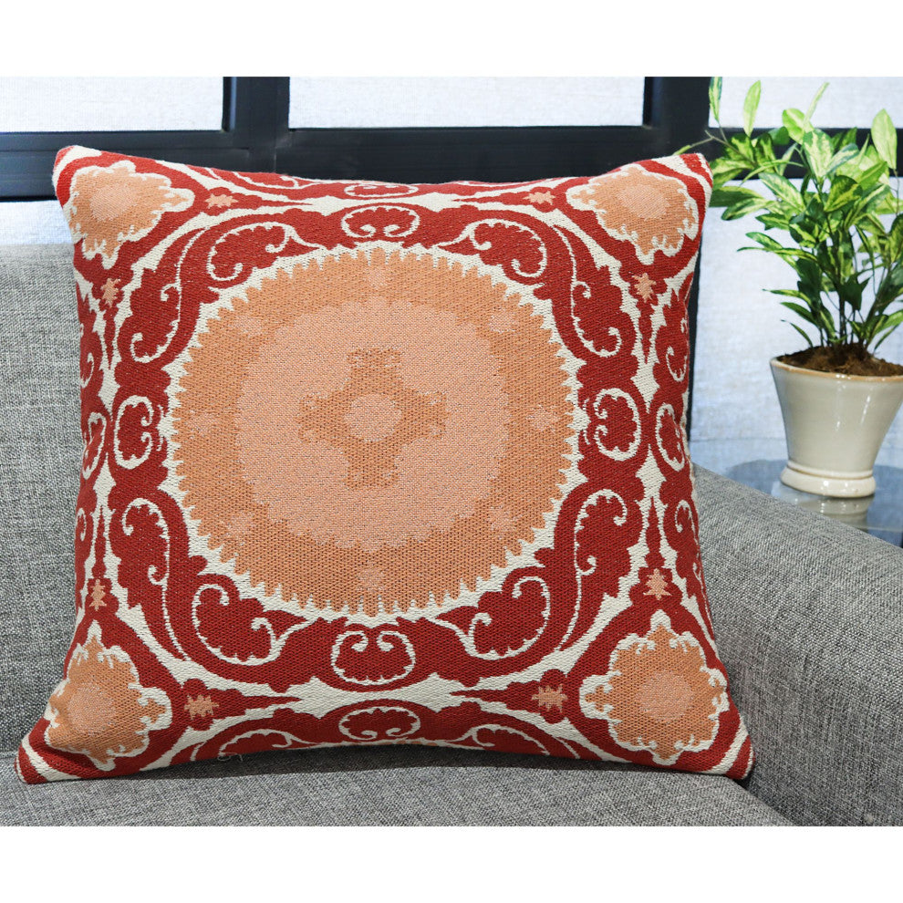 Red Machine Woven Weston Throw Pillow, 20" x 20"