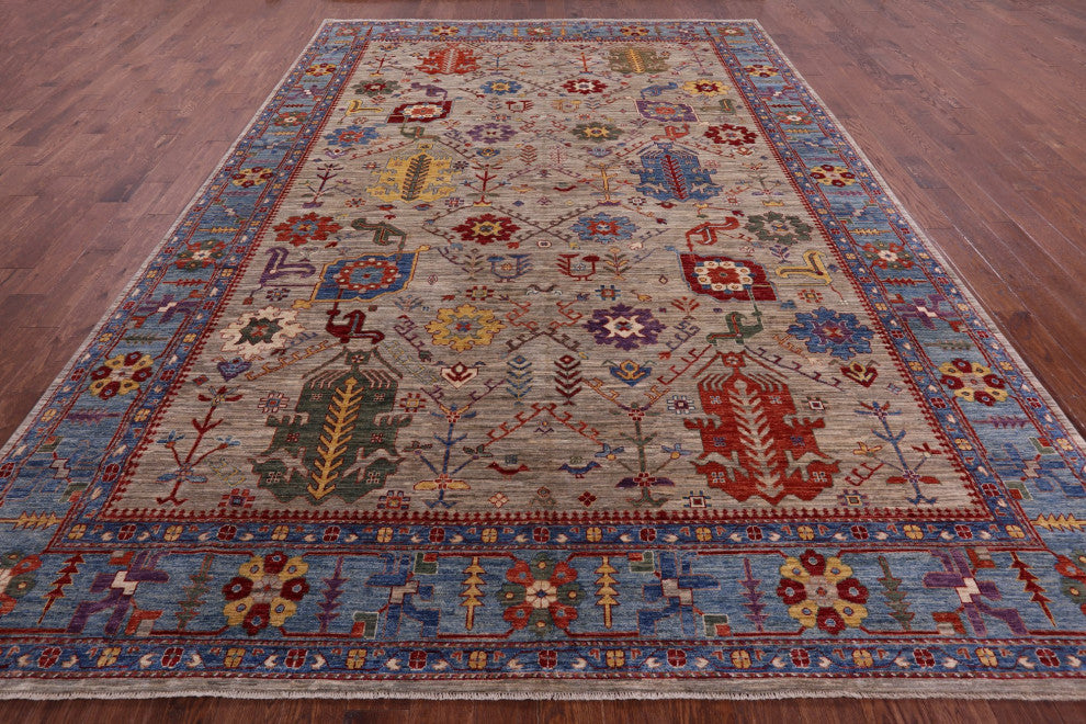 Turkish Oushak Handmade Wool Rug 9' 6" X 13' 7" - Q12642