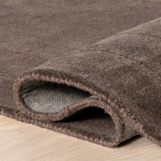 Canyon Abstract Wool Area Rug, Dark Brown 8' 6" x 11' 6" Shaped