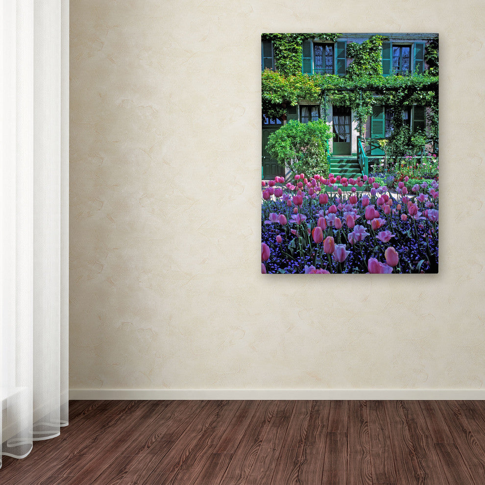 ''Monets House With Tulips'' Canvas Art by Kathy Yates
