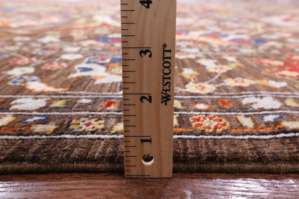 9' 10" X 12' 10" Persian Sickle Leaf Design Hand Knotted Rug Q7282