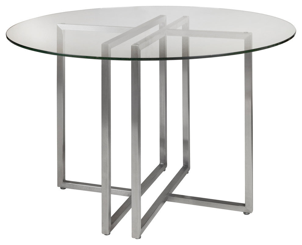 Legend Dining Table Bases Only, Brushed Stainless Steel