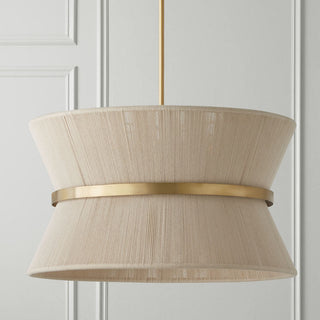Capital Lighting Cecilia 8-Light Pendant, Bleached Natural Rope/Patina Brass