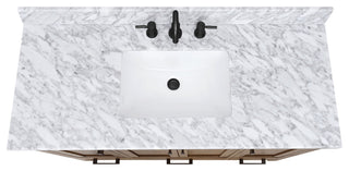 Avanity Modero 48" Vanity Combo, Brushed Oak and Carrara White Marble Top