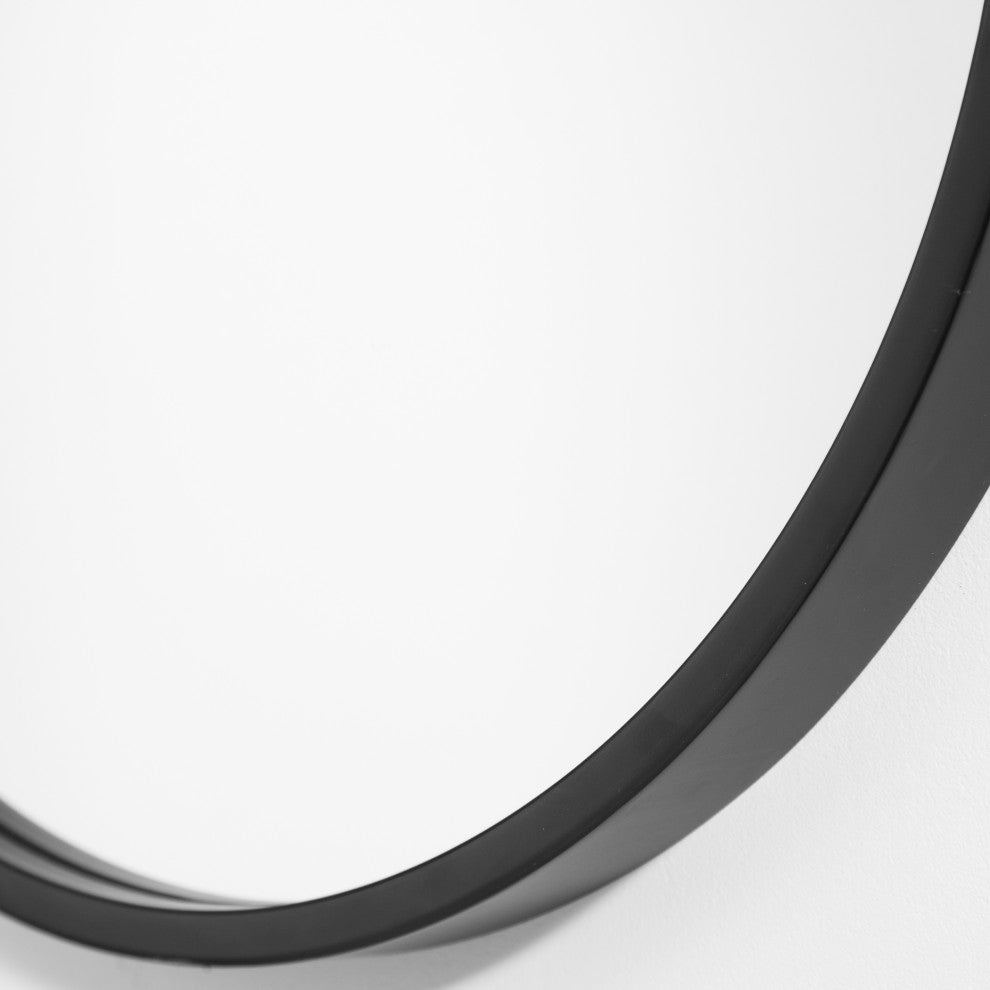 Varina Minimalist Oval Mirror, Black