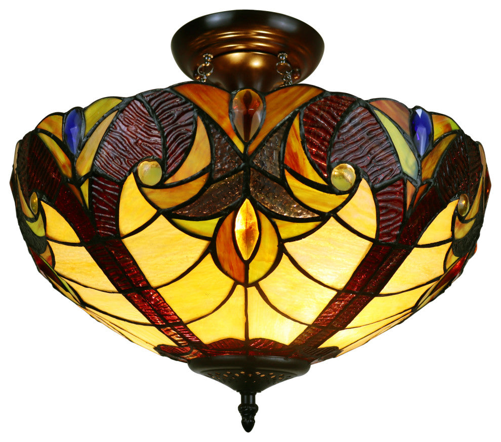 CHLOE Lighting CH38632AV16-UF2 ADIA Victorian Dark Bronze 2 Light Semi-Flush