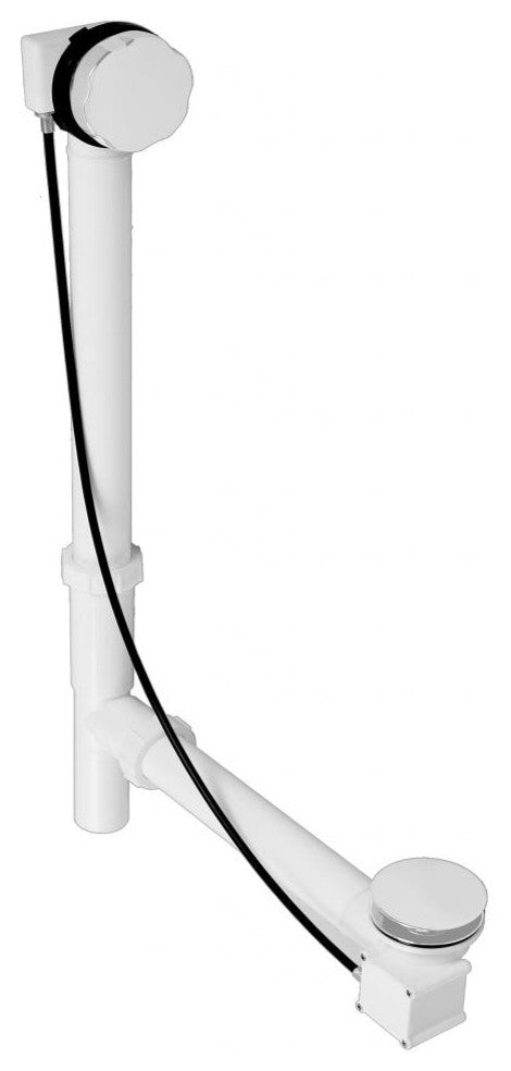 Tubular 35" Cable Drive Bath Waste In Powder Coated White