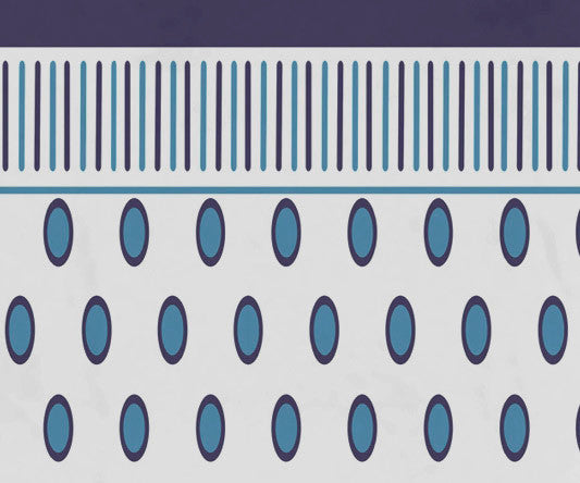 30x60" Comb Dot, Stripe Print Beach Towel, Navy Blue