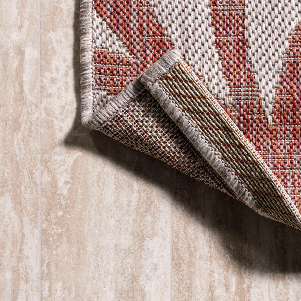 Vine All Over Indoor/Outdoor Red/Beige 8'x10' Area Rug