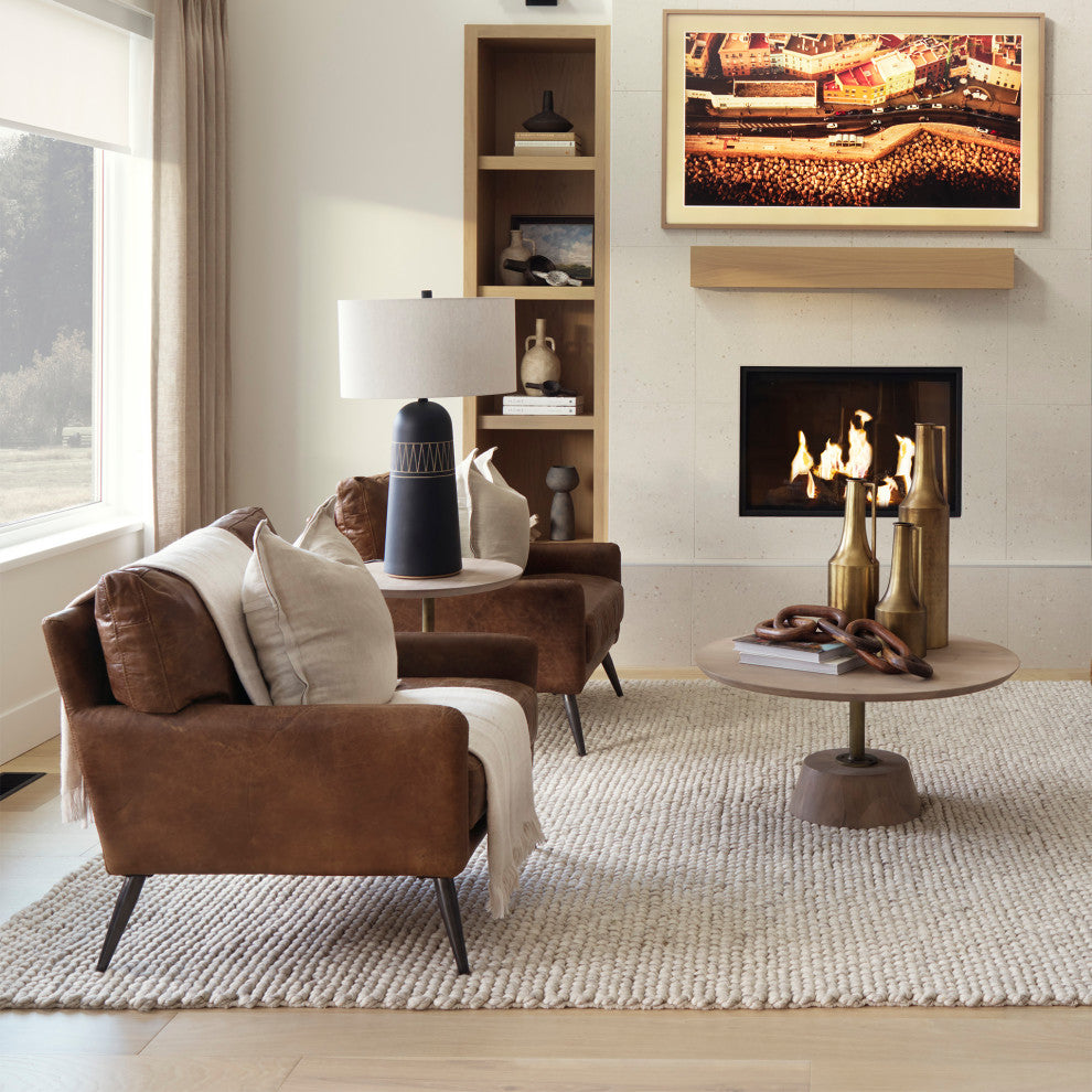 Javier Black Base With Cream Fabric Shade Table Lamp