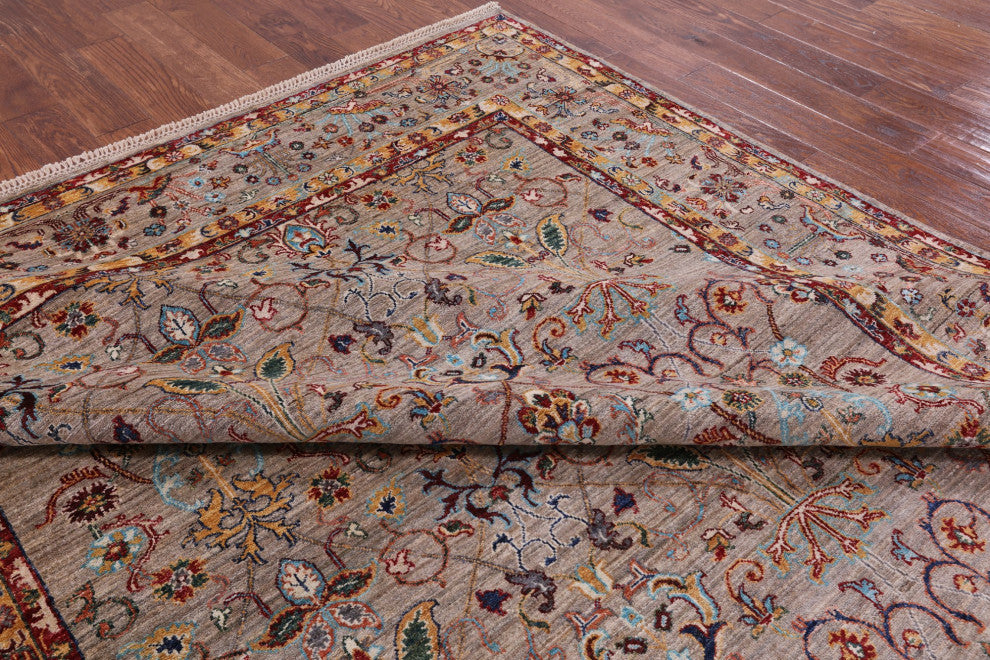 8' 1" X 11' 1" Hand Knotted Persian Tabriz Wool Rug Q7538
