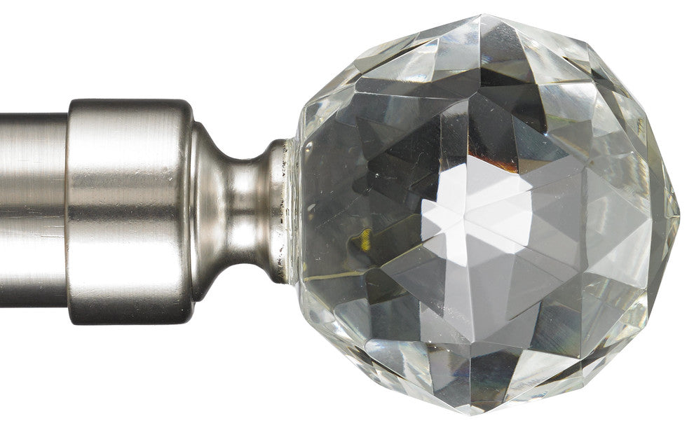 Gemstone Non-Telescoping Curtain Rod, Stainless, 48''