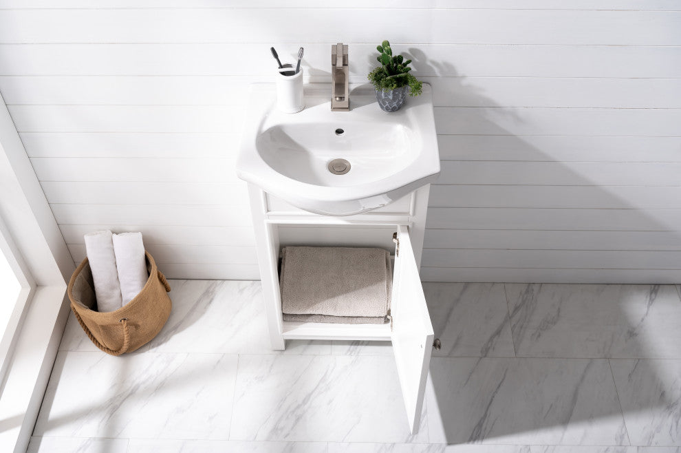Marian Transitional White 20" Single Sink Vanity
