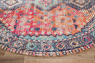 Dari Distressed Area Rug,  Round, 8'