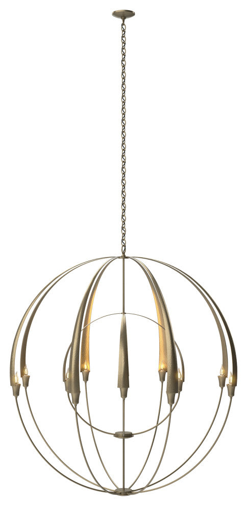 Double Cirque Large Scale Chandelier, Soft Gold Finish