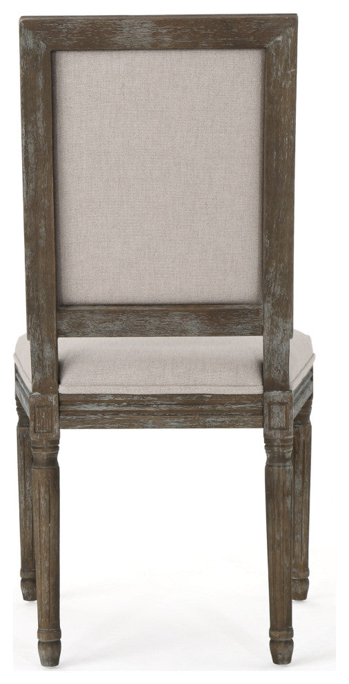 GDF Studio Margaret Traditional Fabric Dining Chairs, Set of 2, Wheat