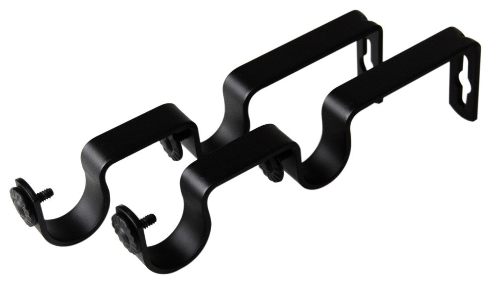 1" Double Brackets, Black