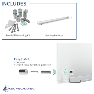 Frosted Glass Dry-Erase Board Set Audio-Visual Direct, 23 5/8"x35 1/2"