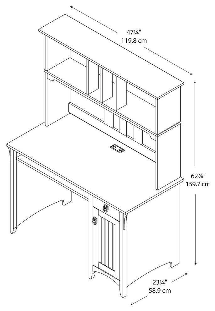 Salinas Computer Desk with Hutch in Vintage Black - Engineered Wood