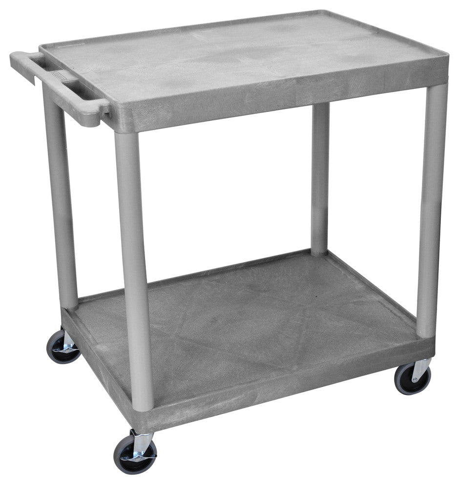 Luxor 2-Shelf Utility Cart, Gray