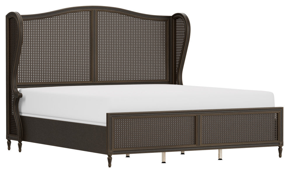 Hillsdale Sausalito Wood Cane Bed, Oiled Bronze, King Bed