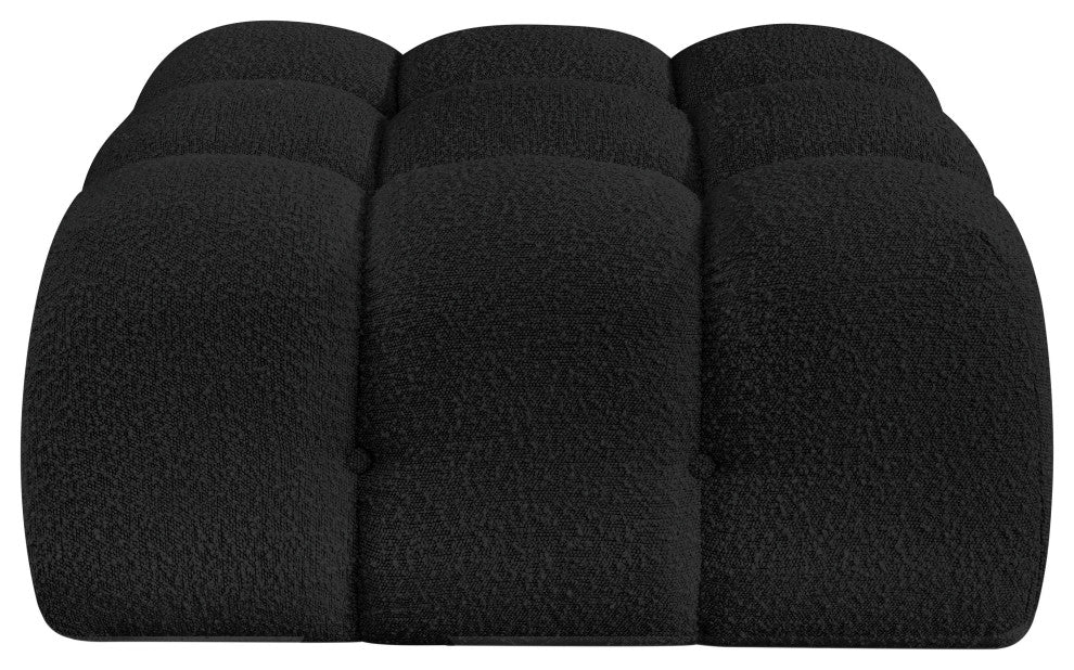 Ames Boucle Fabric Modular Chair, Black, Ottoman