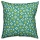 Tulip Pattern, Blue Throw Pillow Cover, 16"x16"