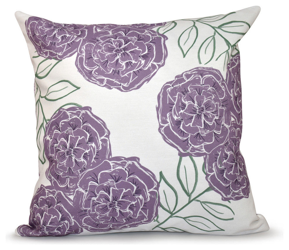 Mums The Word Floral Print Outdoor Pillow, Sachet, 18"x18"