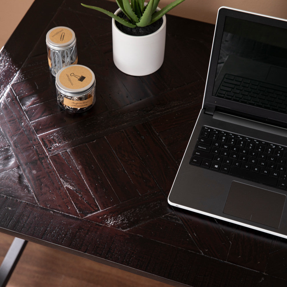 Elle Reclaimed Wood Desk, Black