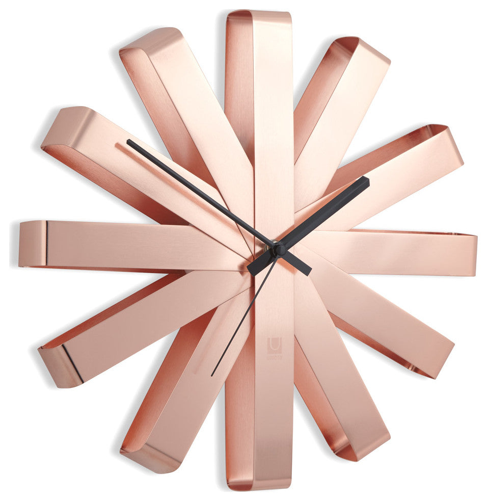 Ribbon Wall Clock, Copper