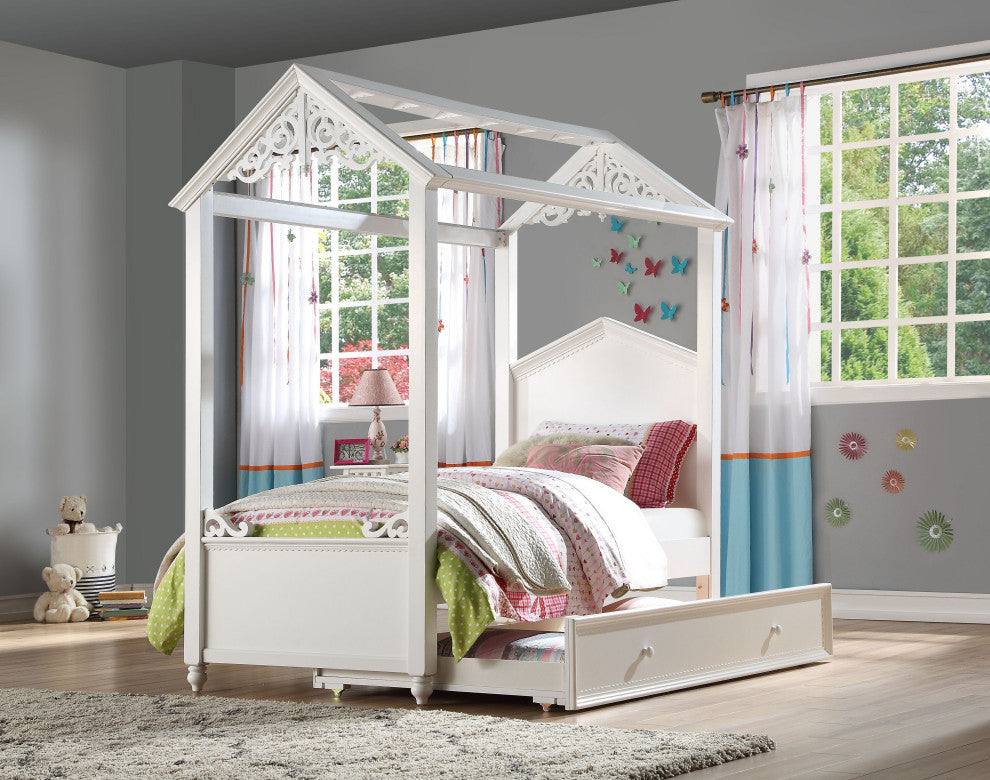 ACME Rapunzel Twin Bed, White