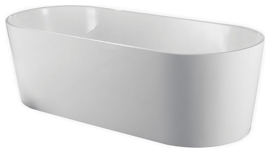 Kube Ovale 67" White Free Standing Bathtub