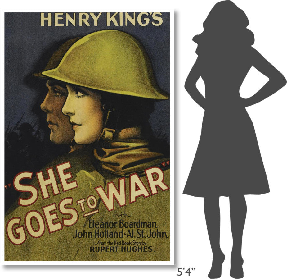"Vintage Film Posters: She Goes to War" Digital Paper Print, 42"x62"