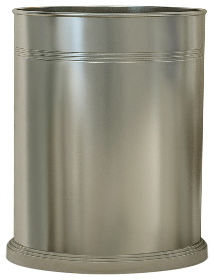 nu steel Dual Ridge Wastebasket, Brushed Finish, Brushed Finish
